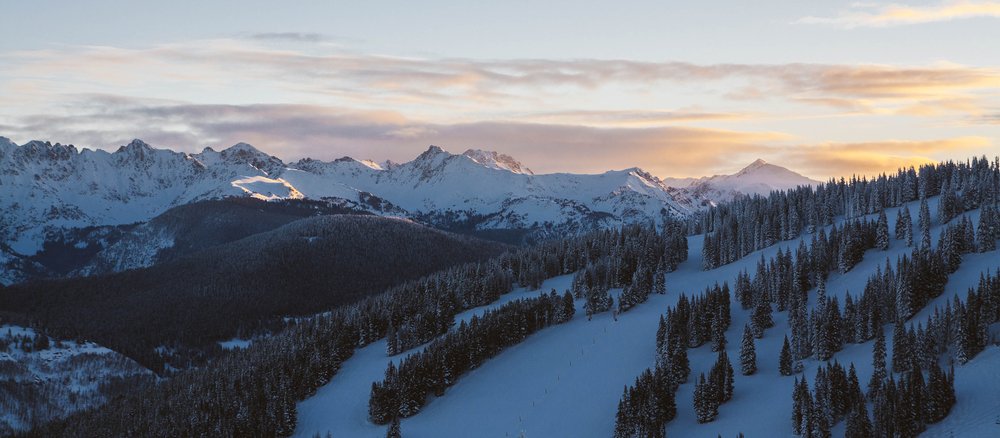 View of Vail Mountain in winter