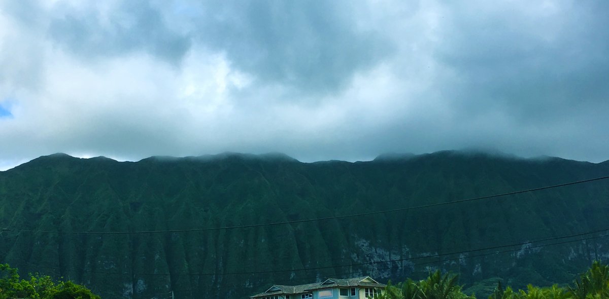 View of Koolau Mountains on Windward Side of Oahu