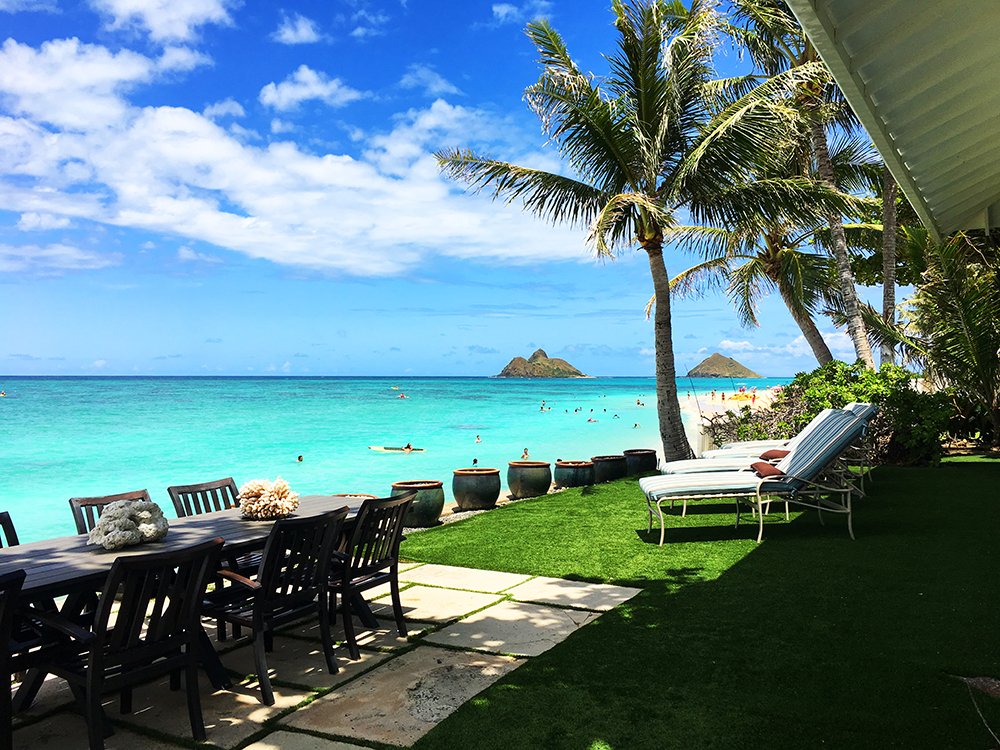 Exotic Estates Oahu Villa - Lanikai Historic Walker Oceanfront View