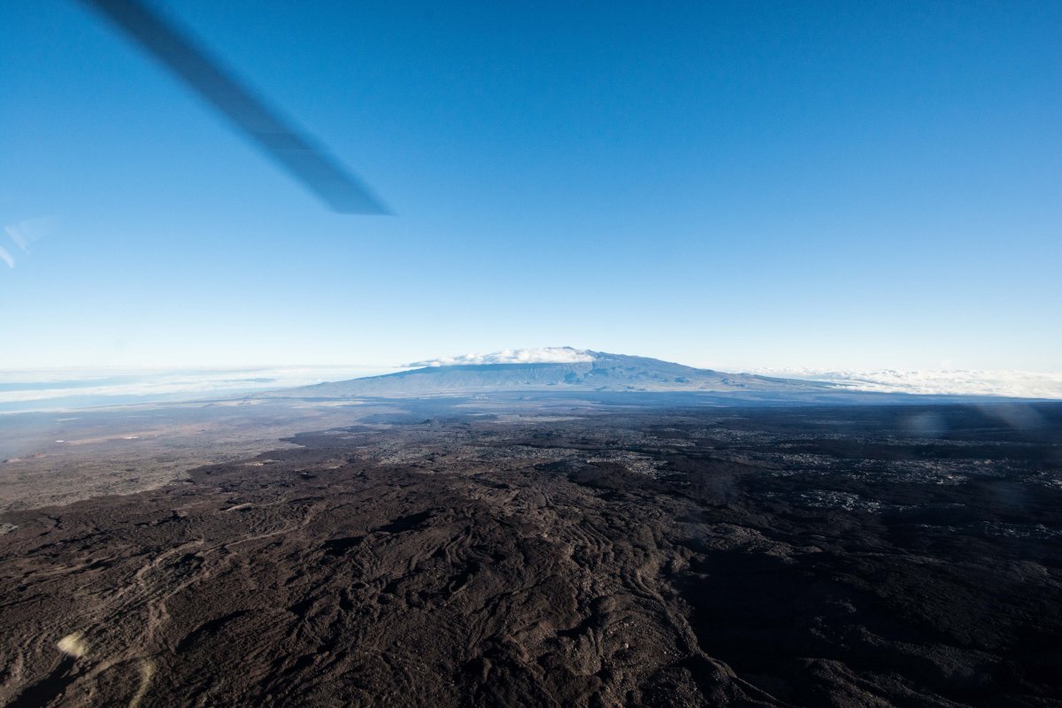 Expansive view of Big Island Hawaii Volcanoes National Park from helicopter - courtesy Shanon Searls.. 