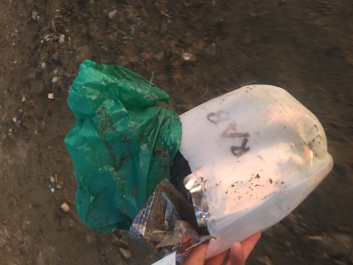 Trash found on the beach in Hawaii