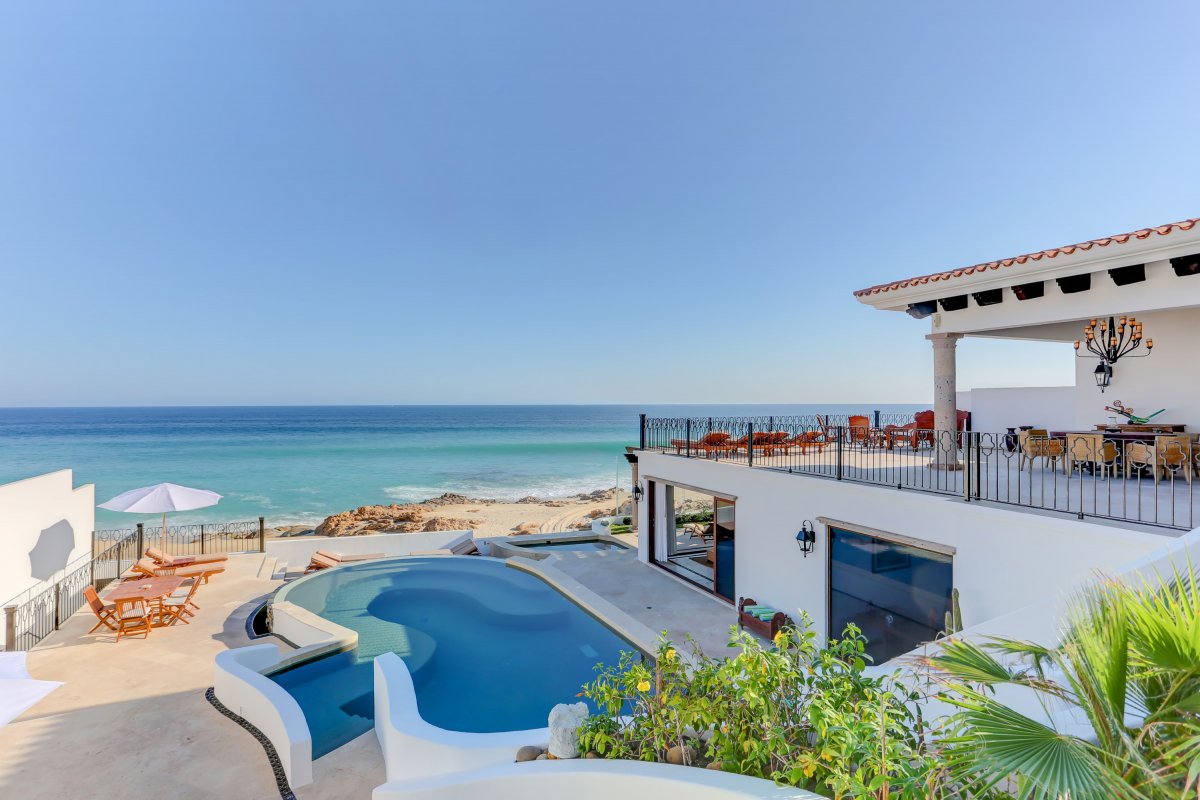 View from upper oceanfront pool and terrace area of Los Cabos Casa Blanca 