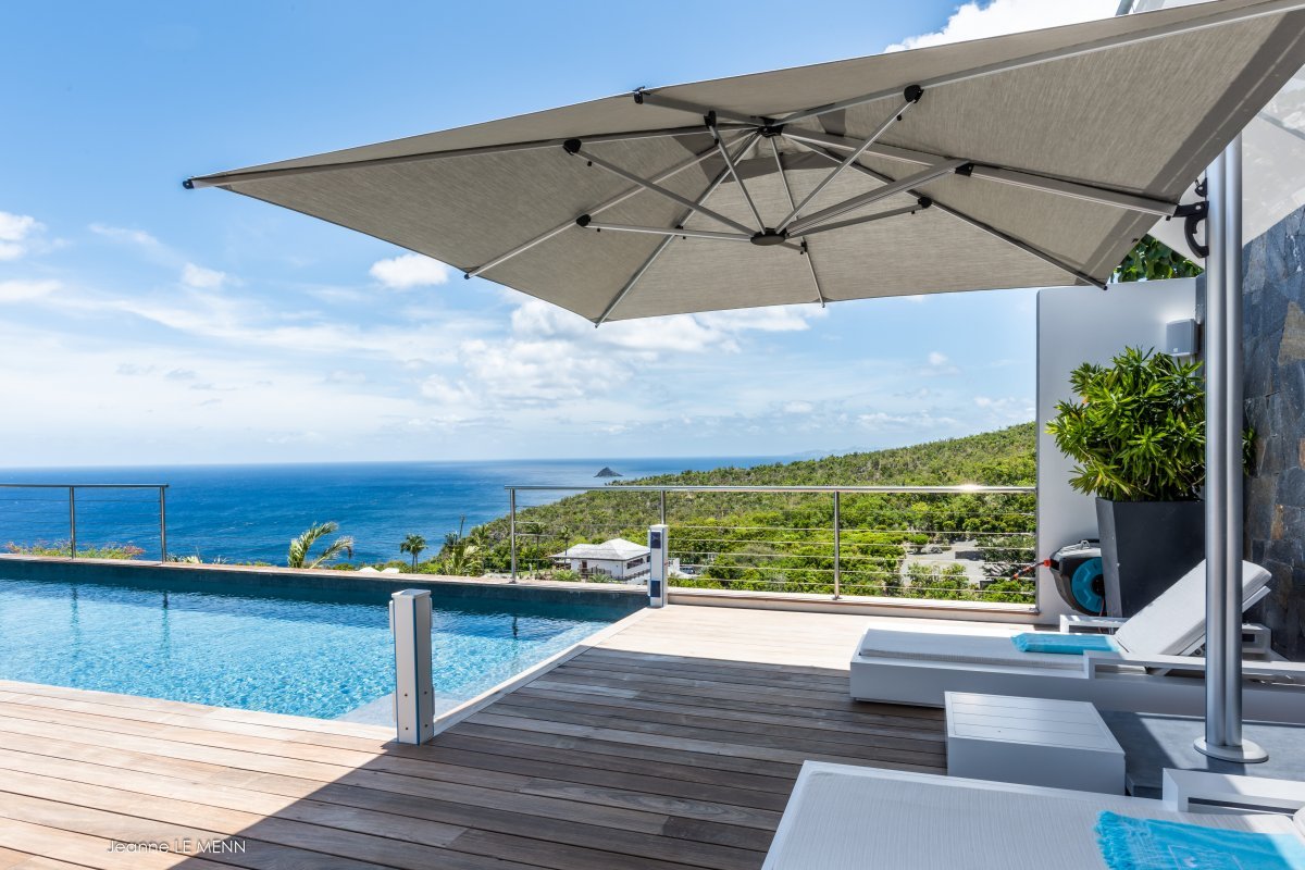 Avalon villa in St. Barts, Gouverneur area with incredible views of the Caribbean Sea.