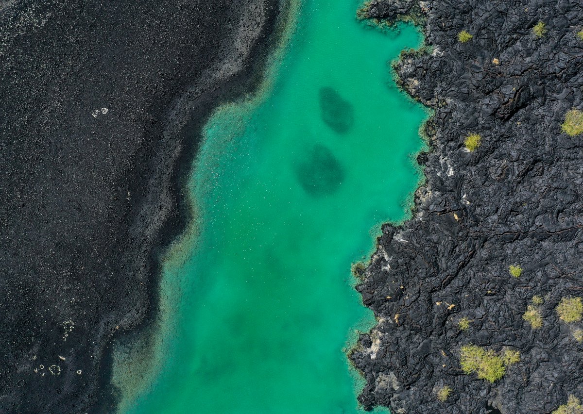 Close-up of Kiholo Bay on the Kohala Coast of the Big Island of Hawaii