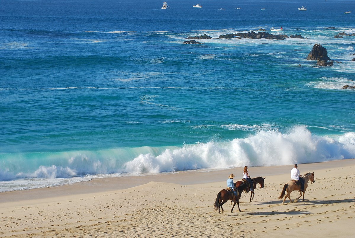 Horseback riding along the beach in Cabo San Lucas