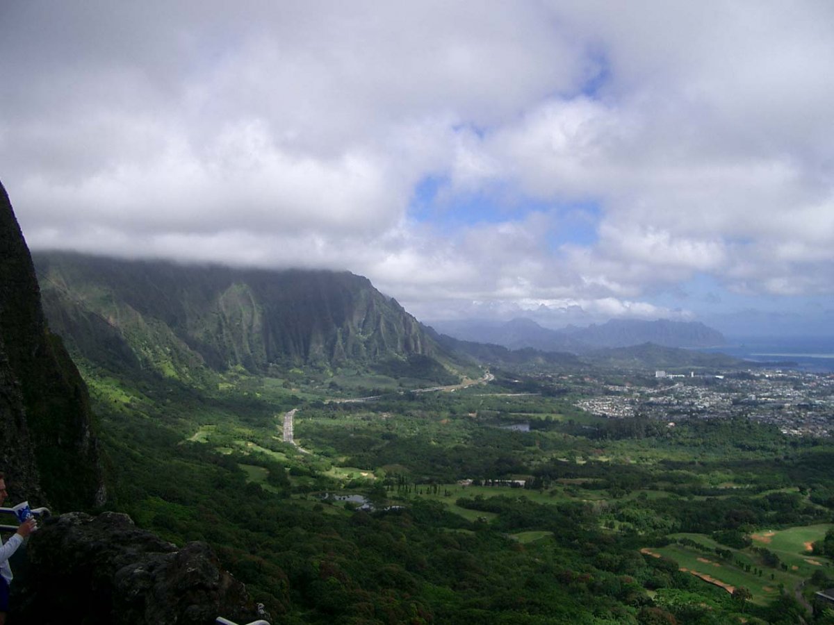 View from Pali Lookout to Windward Side of Oahu