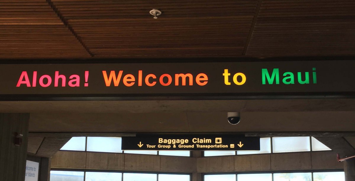 Welcome to Maui Sign Kahului Airport