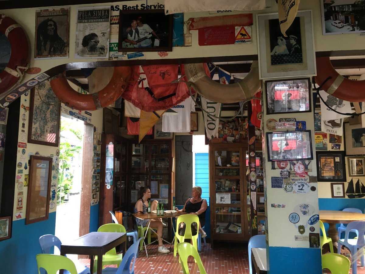 View of dive bar St. Barts
