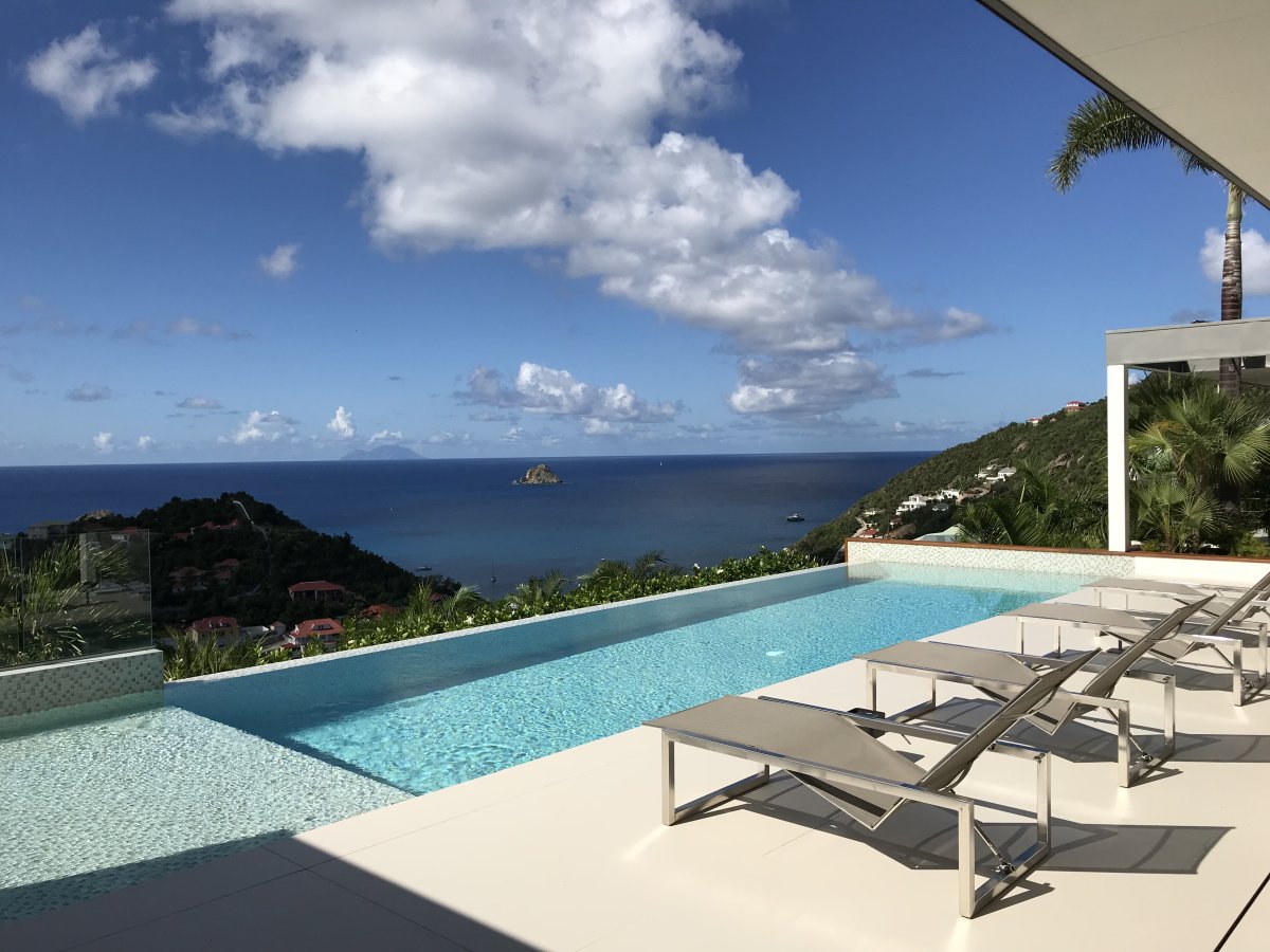 View from St. Barts villa infinity pool 