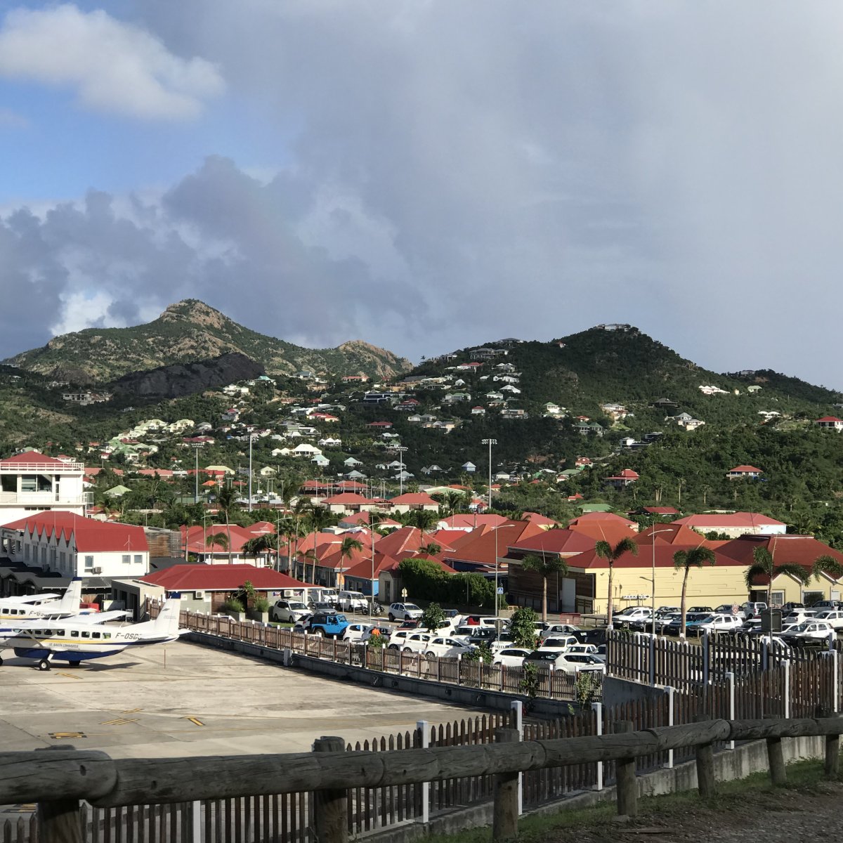 View of St. Barts Gustaf III airport