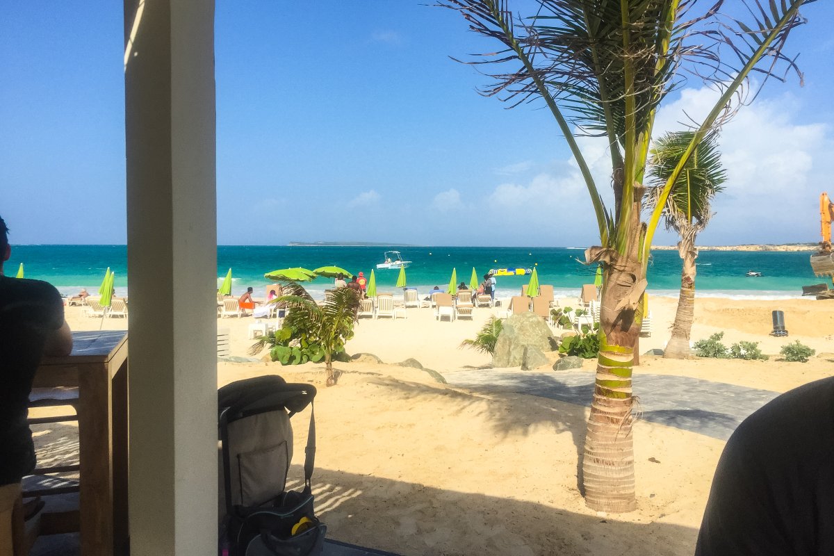View from Bikini Beach on Orient Bay St. Martin on a villa inspection trip.