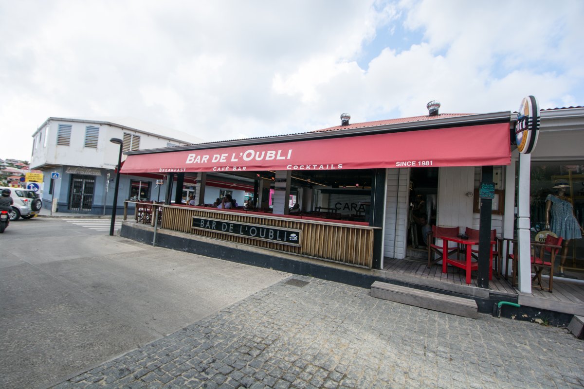 View of bar - bistro in the center of Gustavia St. Barts