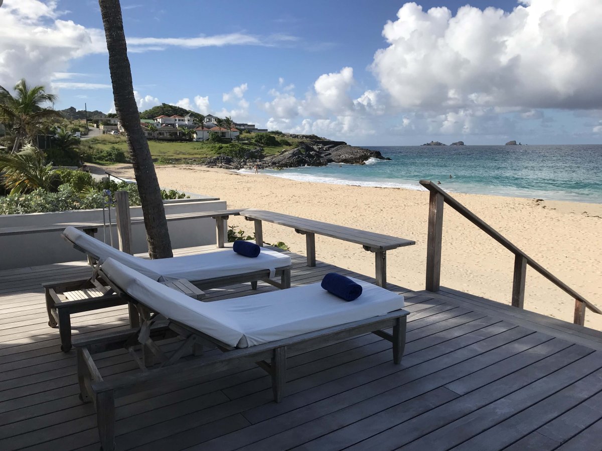 View from private bungalow on Flamands beach on St. Barts