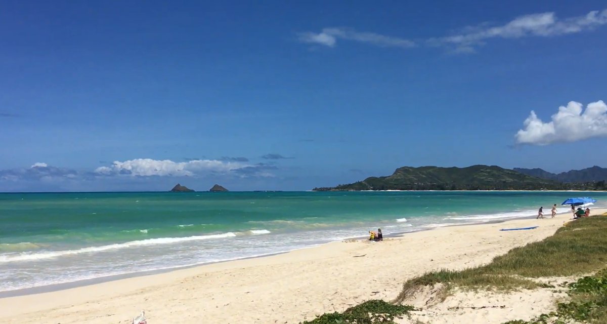 View of Kailua Beach park from vacation villa