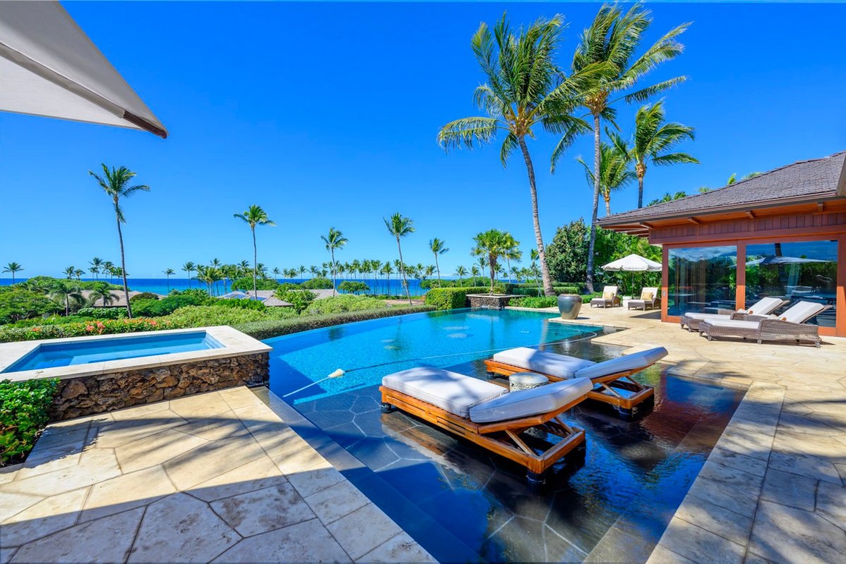 Gorgeous view of the Pacific Ocean from villa in the Mauna Lani Resort on the Big Island of Hawaii