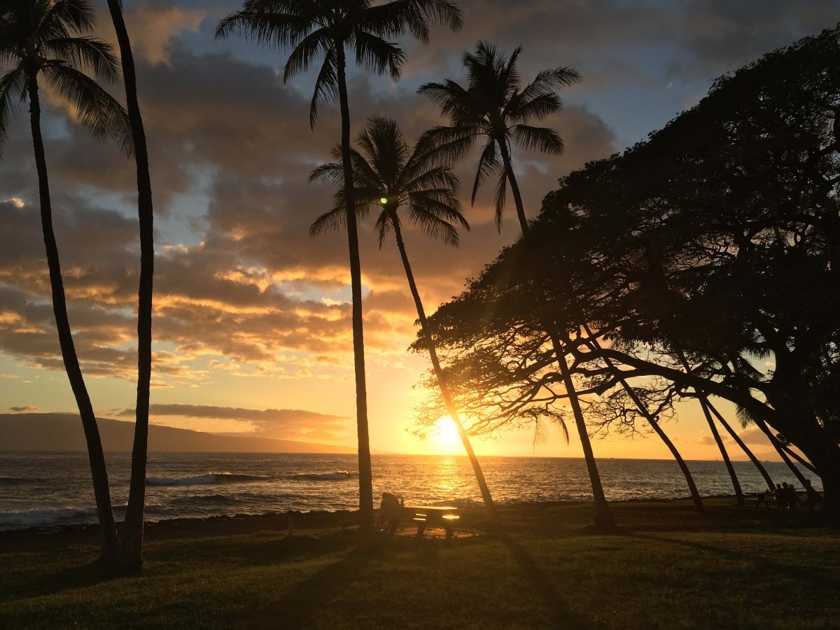 Launiupoko Beach Park at Sunset