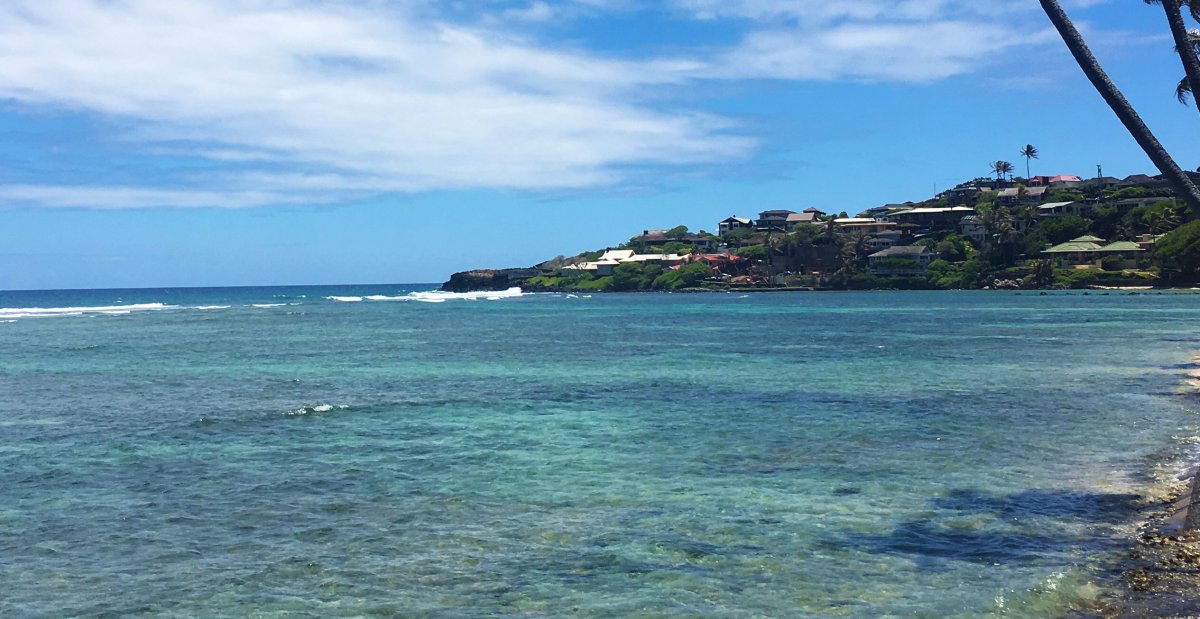 View of Kahala Coast on Oahu from oceanfront luxury vacation rental