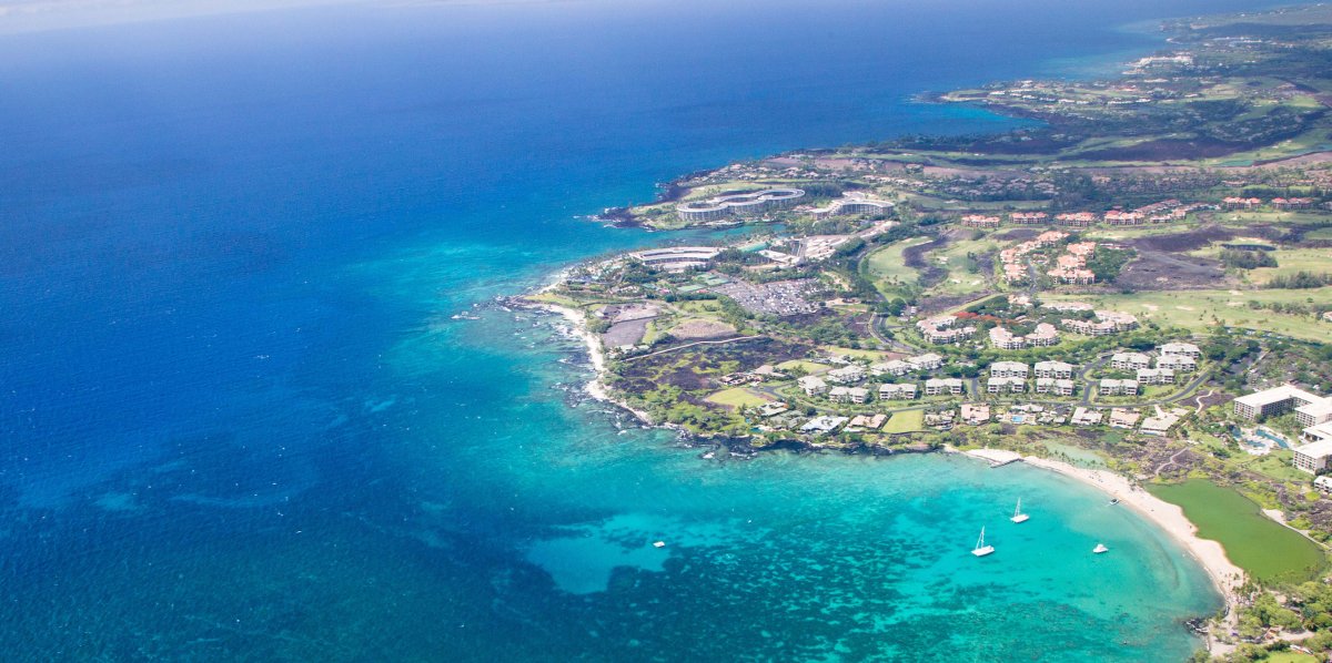 Drone view of Waikoloa Resort on the Kohala Coast