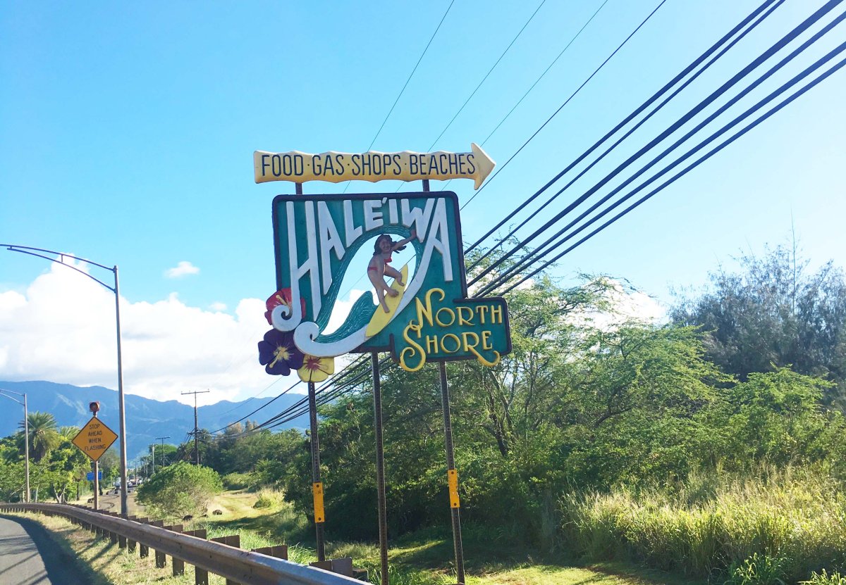 View of Sigh for Haleiwa Town on the North Shore of Oahu