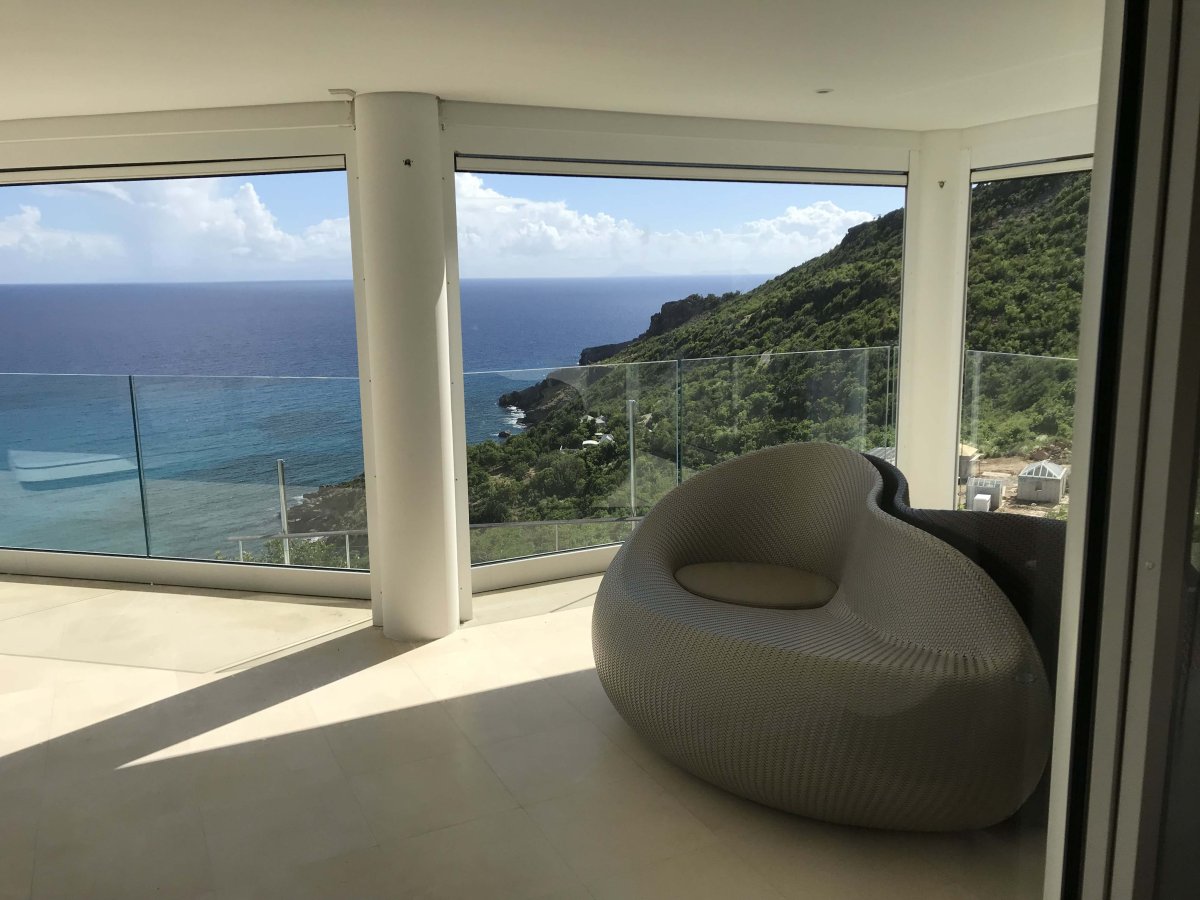 View of ocean and bay from hillside villa in Gouverneur St. Barts