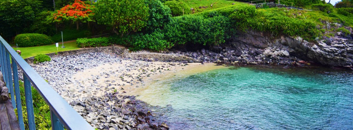 View of inlet in Napili, Maui, from an oceanfront Maui villa.