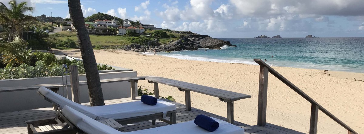 Flamands Beach St. Barts view from beachfront Flamands villa.