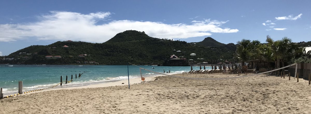 View of St. Jean beach St. Barts from beachfront villa.