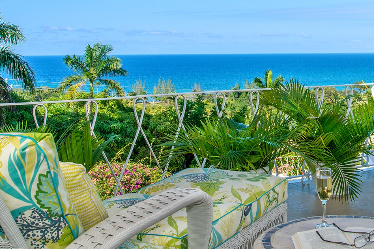 ... chaise lounges and that deep blue view.