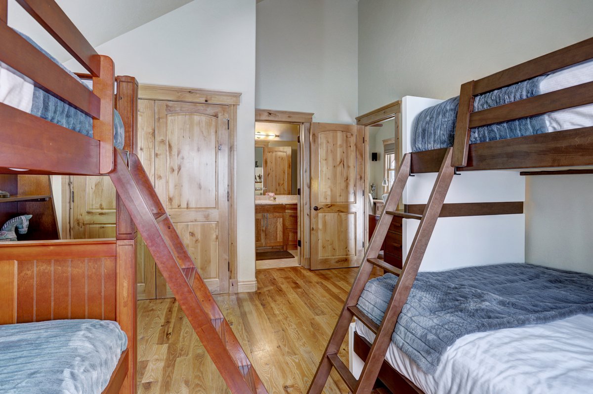 View from beds of upper level bunk room