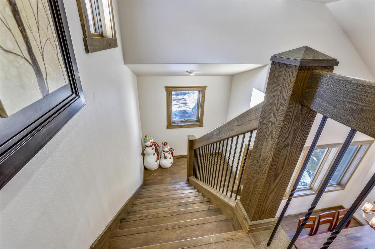 Stairway to main level - Highwood Hideaway Breckenridge Vacation Rental