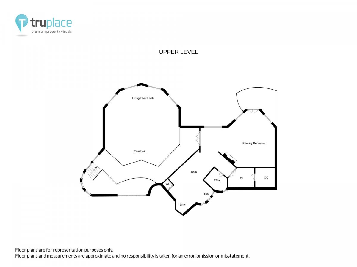 Upper level floorplan - Lookout on Christie Lane - Breckenridge Vacation Rental