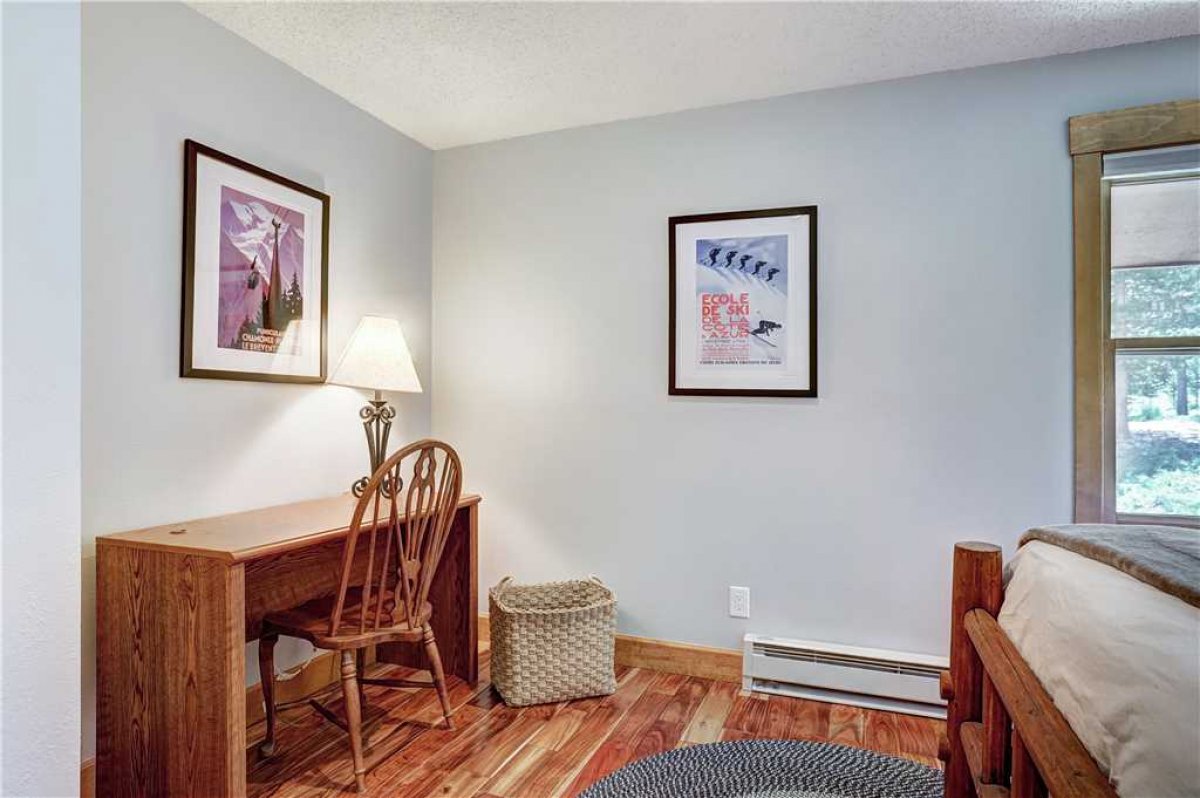 Upper level master bedroom with queen bed.