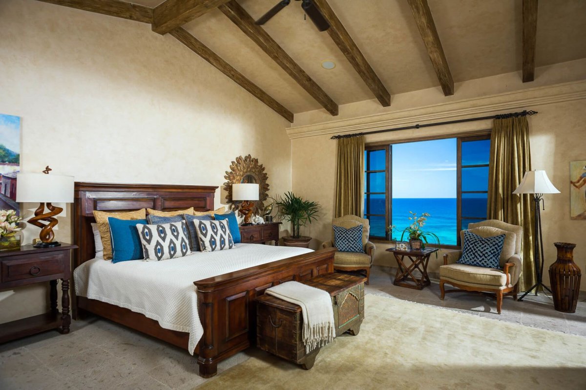 Plush cushions and vibrant colours add to the classic and rustic design of Villa Gloriosa