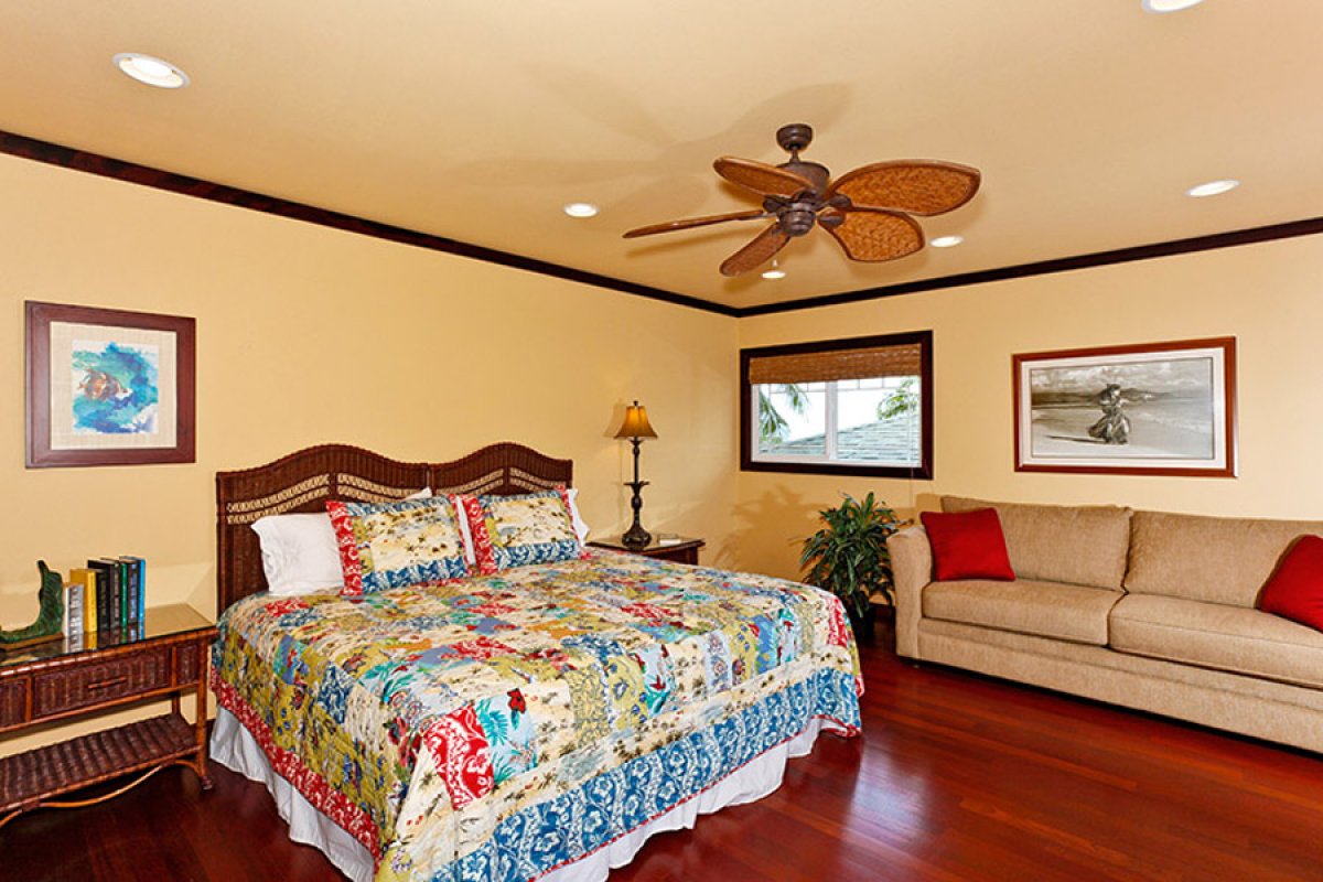 Upstairs master suite one with king bed.