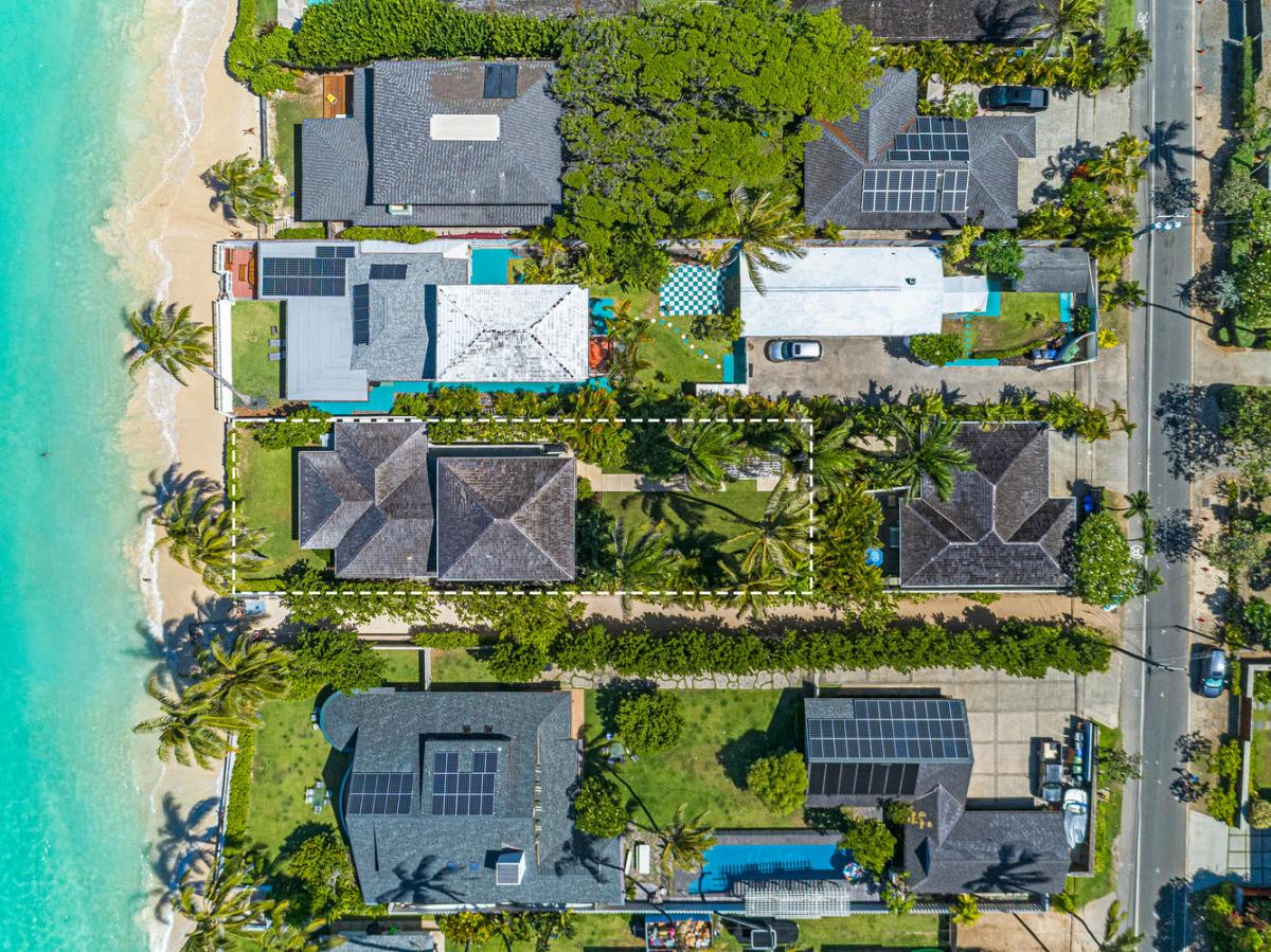 Aerial view of Lanikai Seashore