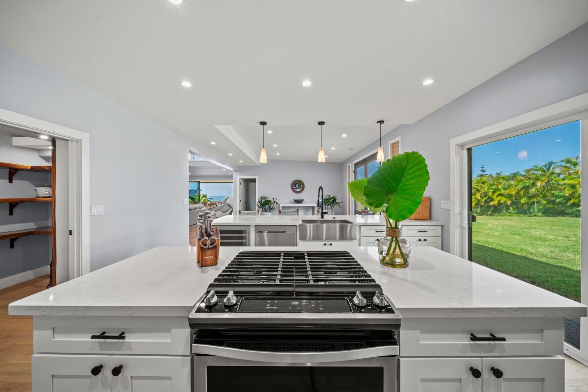 Enjoy cooking on the gas range while staying connected to the open living space.