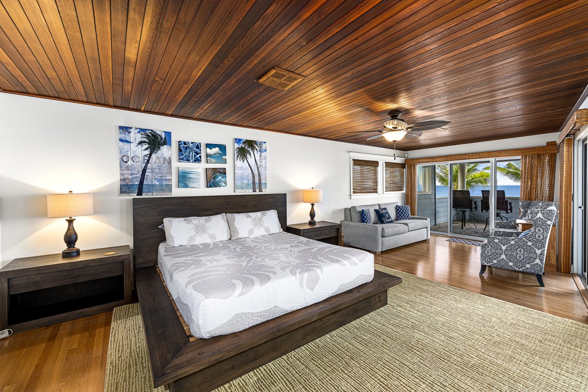 Primary bedroom equipped with Restoration Hardware furnishings