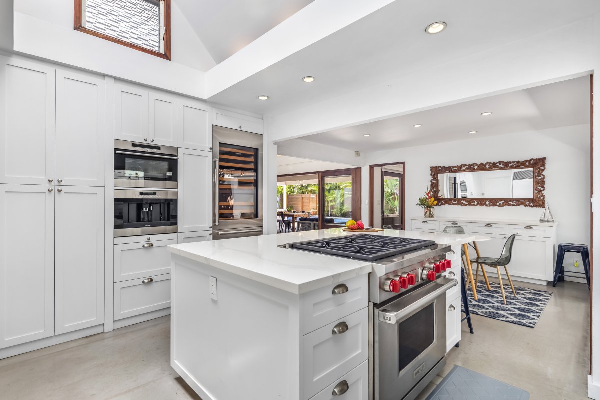 Newly remodeled kitchen with top of the line appliances.