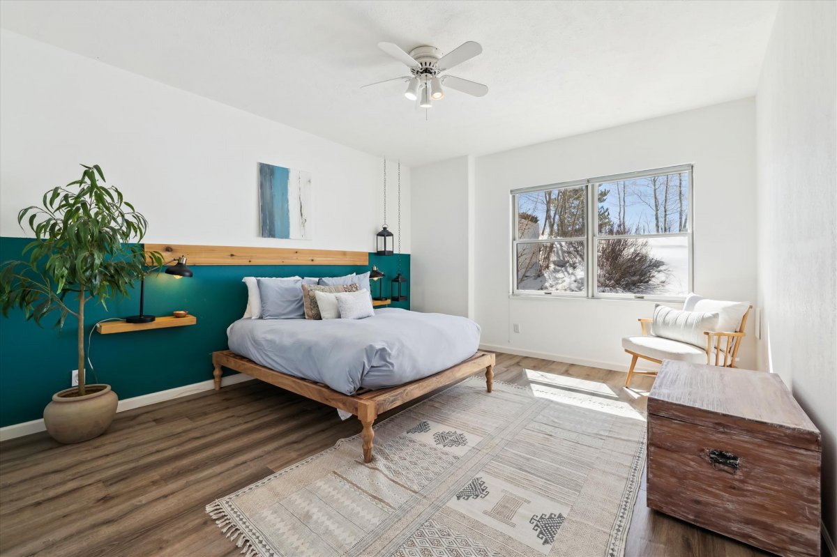 Lower level queen bedroom, The Gold Hill Chateau, Breckenridge Vacation Rental