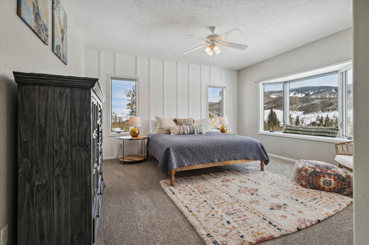 Upper level queen bedroom, The Gold Hill Chateau, Breckenridge Vacation Rental