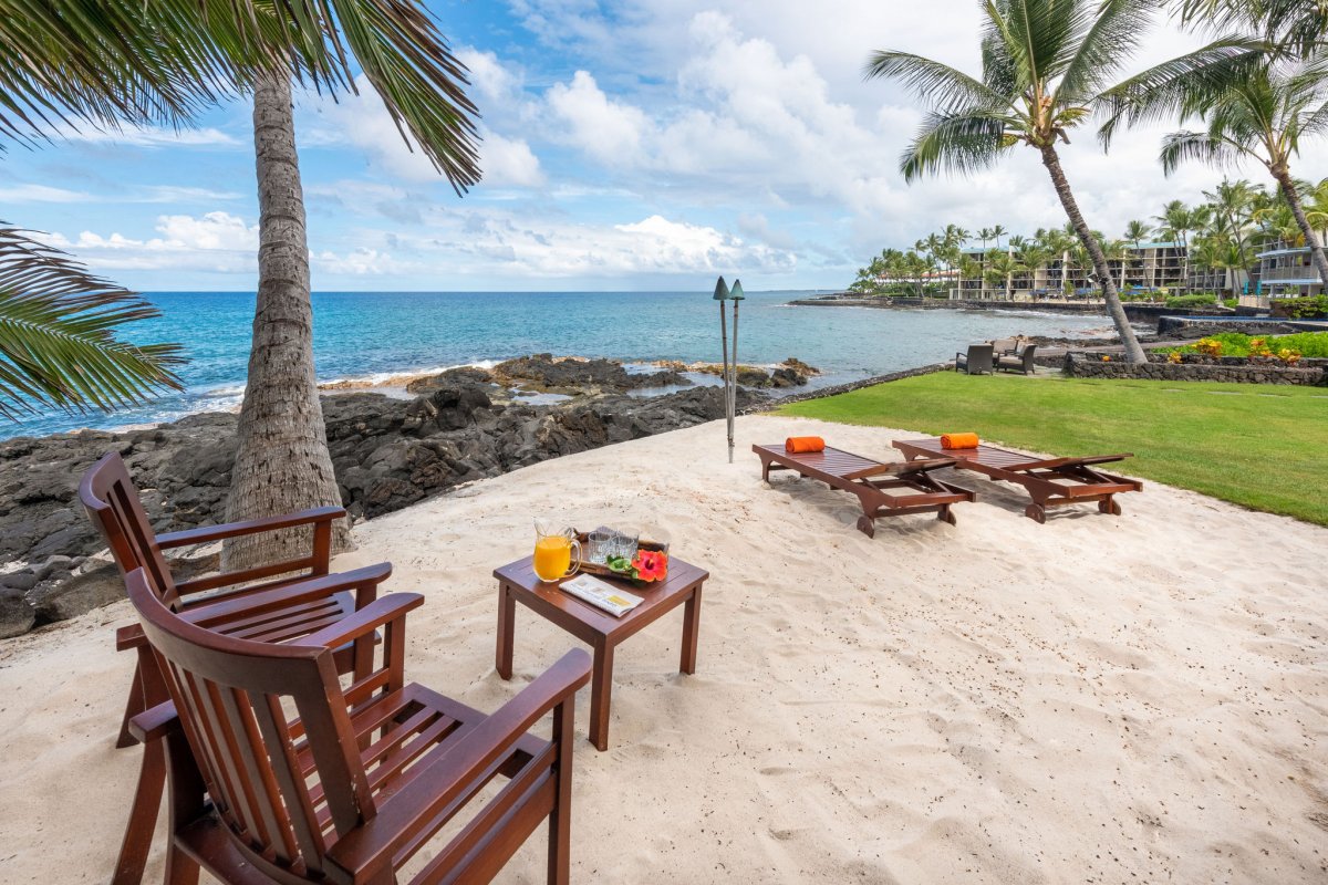 Experience tranquility at Ocean Front Seating Area 2, where the waves become the soundtrack to your relaxation.