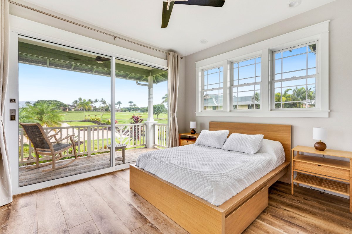 Downstairs bedroom 1 with private lanai and views