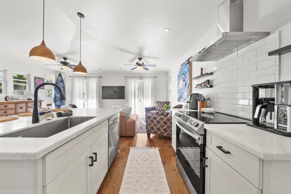 Living area adjacent to the kitchen.