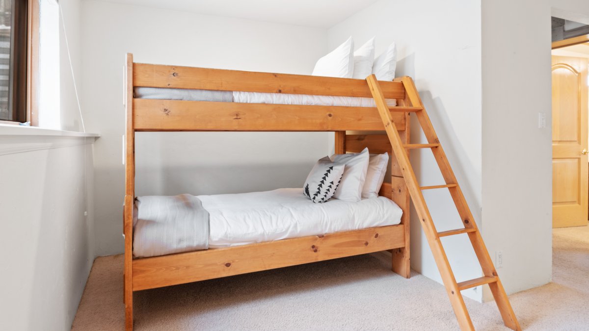 Bunk bed in downstairs game room