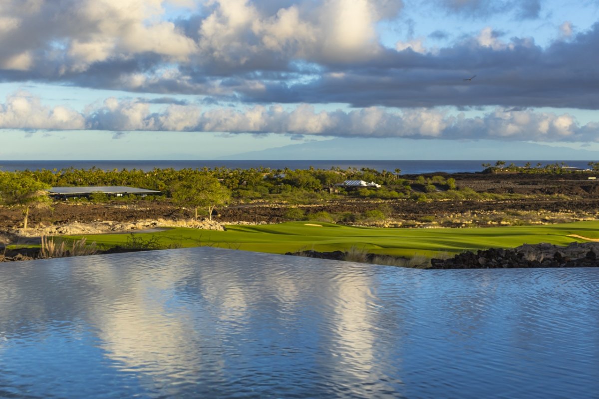 Golf course and Pacific views views from the pool.