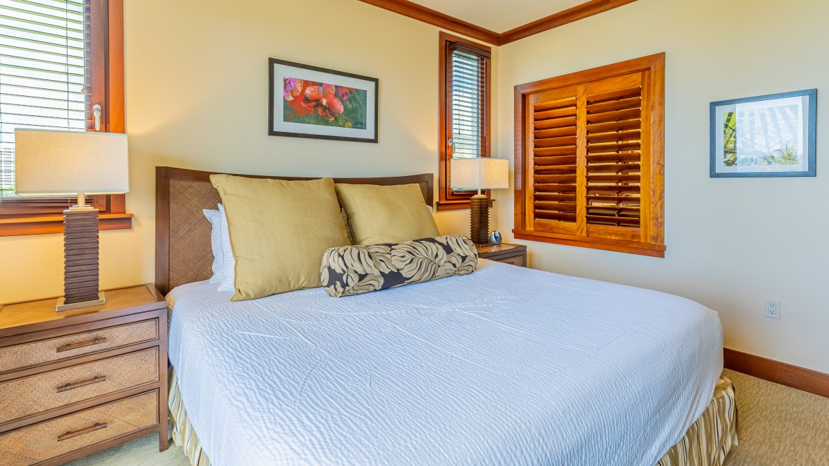 The beautiful primary guest bedroom. There is also a primary guest bathroom.