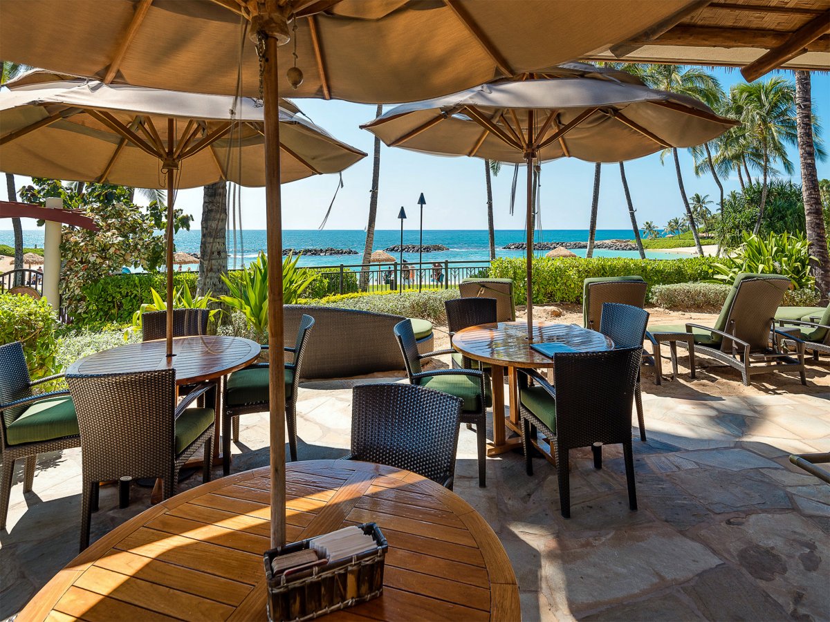 The beach front bar with panoramic views.