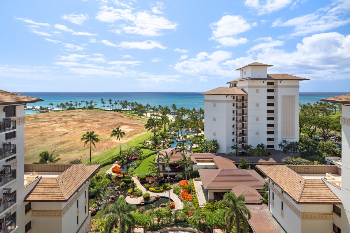 The resort's aerial shot.