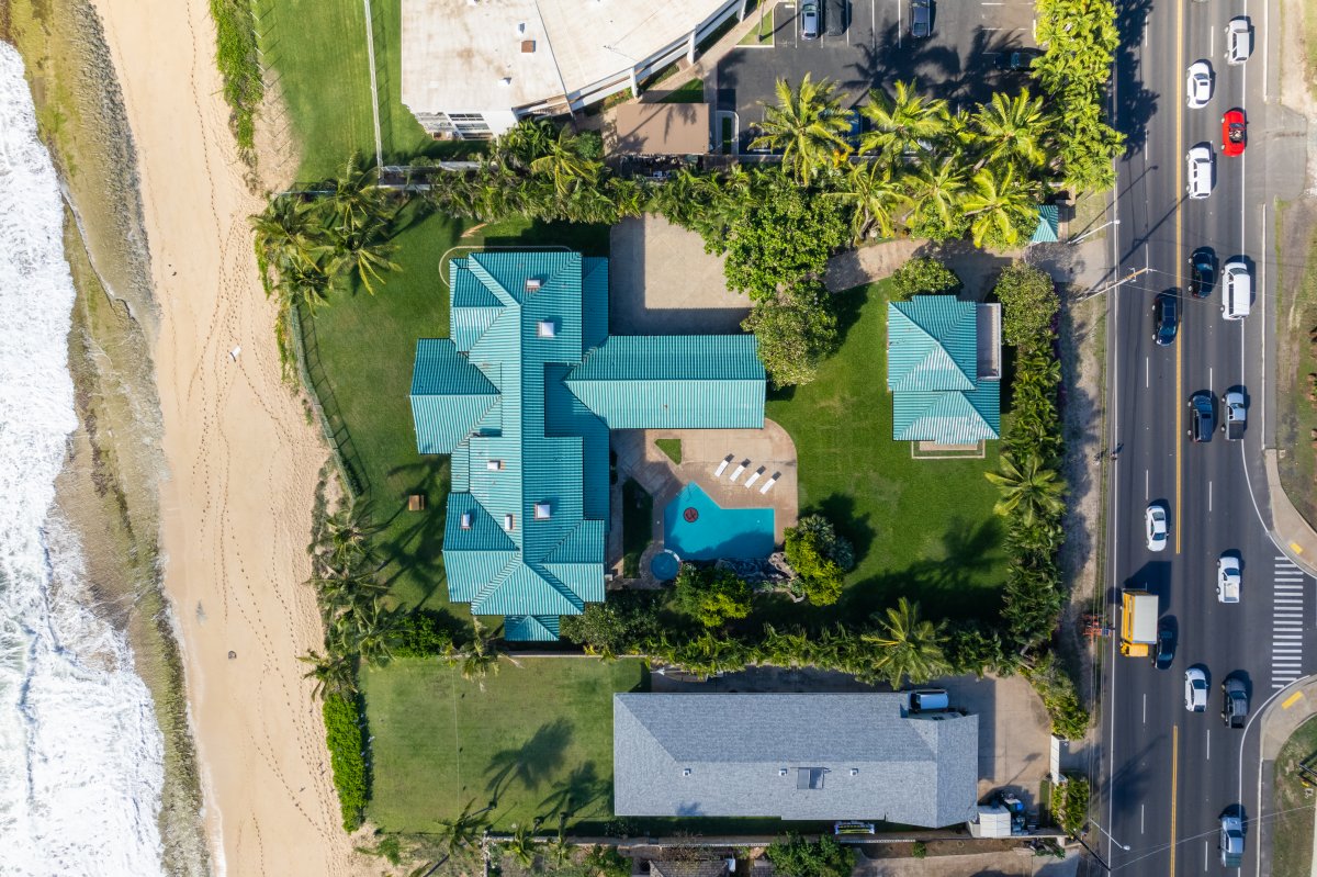 Aerial shot of the house.