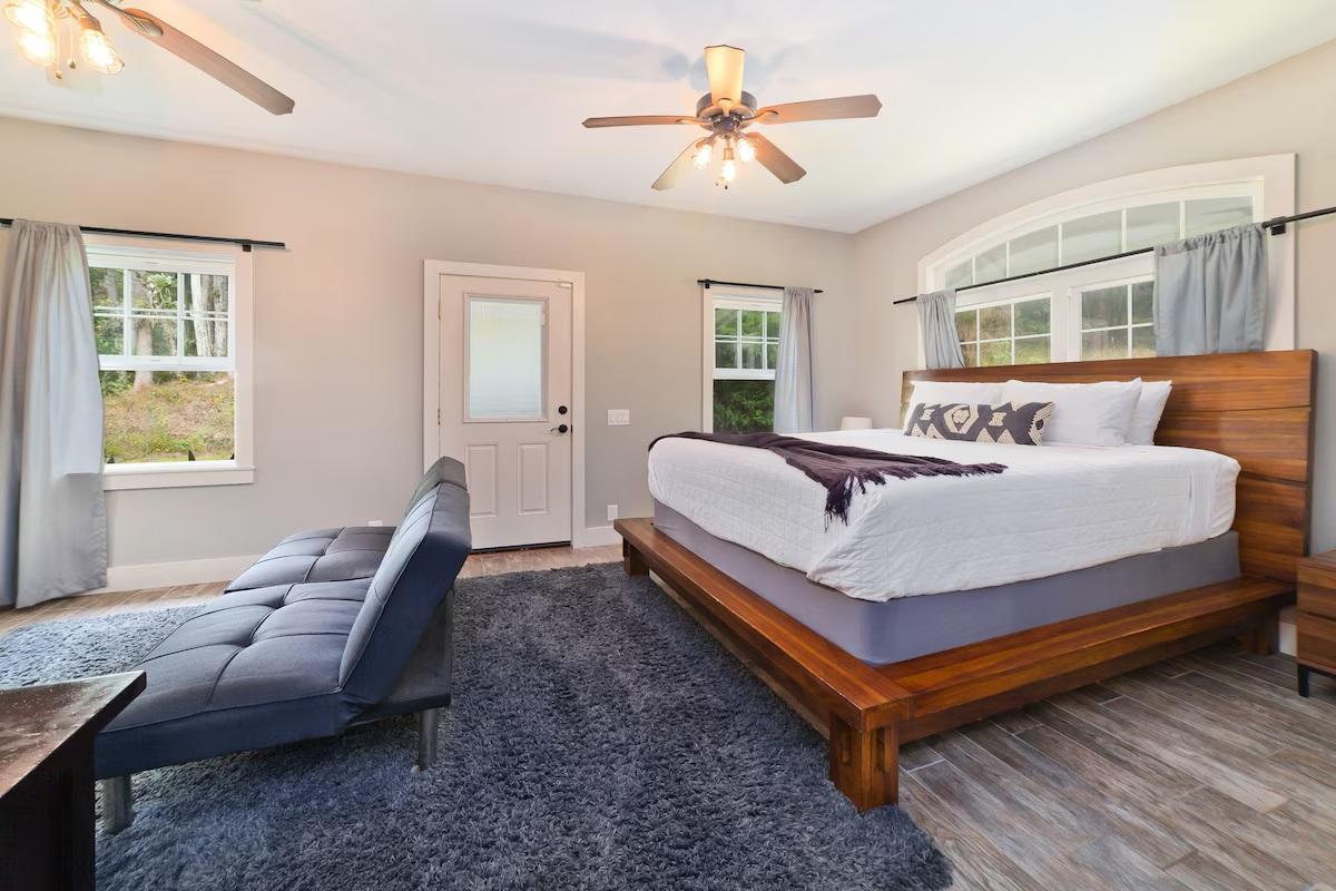 "Shark" Bedroom with king bed, private bath and walk in closet.